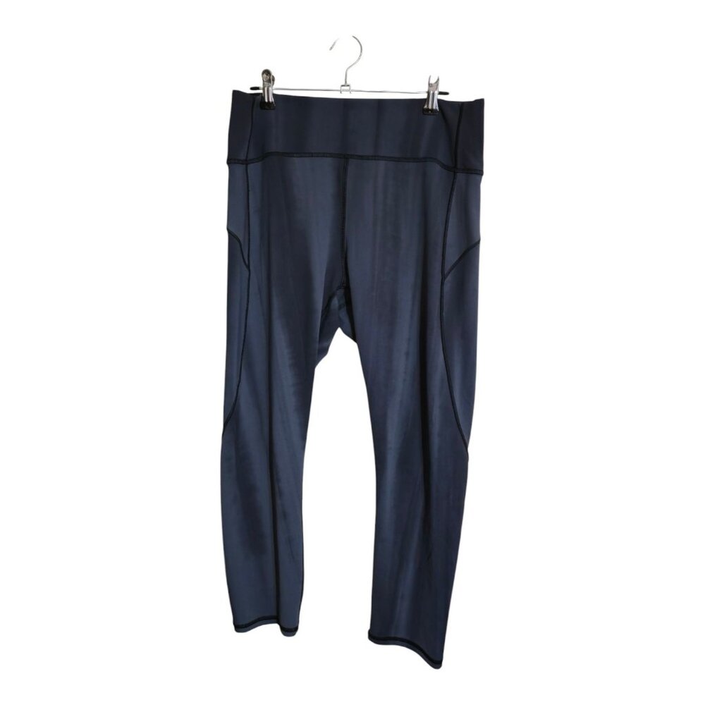 Lululemon Pants Women 12 Gray Black In Movement 23” Crop Athleisure Gym lw6bc9s